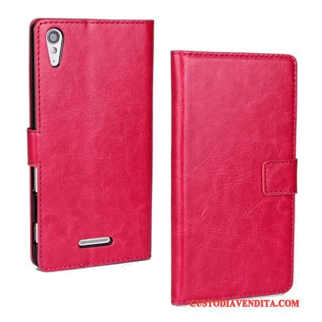 Custodia Sony Xperia T3 Pelle Rosa Qualità, Cover Sony Xperia T3 Protezione Telefono