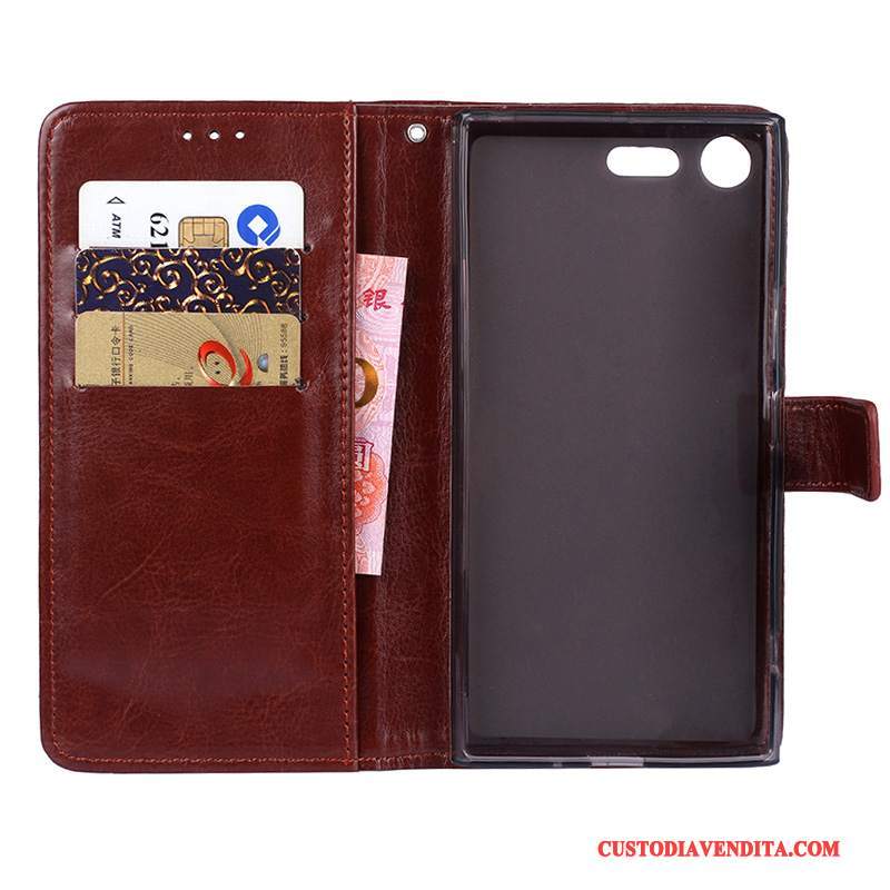 Custodia Sony Xperia X Compact Folio Giallotelefono, Cover Sony Xperia X Compact Pelle