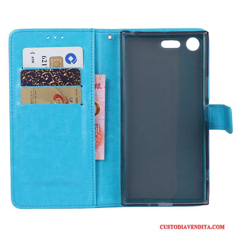 Custodia Sony Xperia X Compact Folio Giallotelefono, Cover Sony Xperia X Compact Pelle