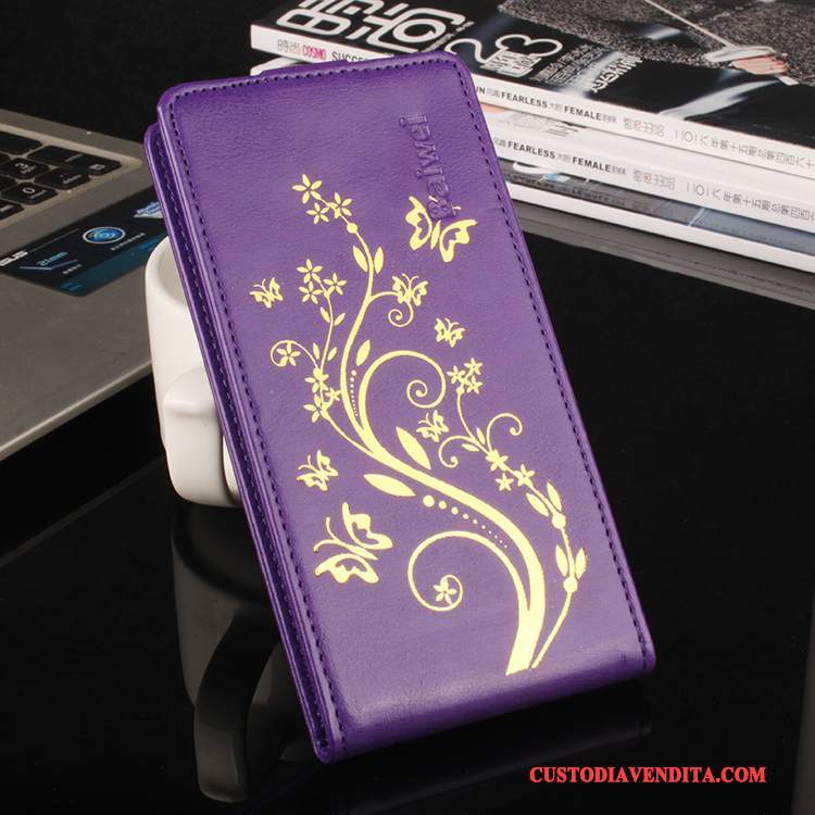 Custodia Sony Xperia X Compact Pelle Oro Modello, Cover Sony Xperia X Compact Protezione Porpora Anti-caduta