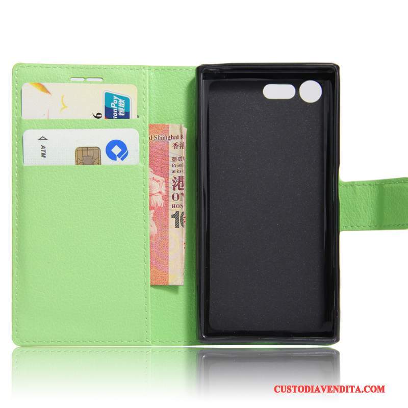 Custodia Sony Xperia X Compact Pelle Verde, Cover Sony Xperia X Compact Protezione