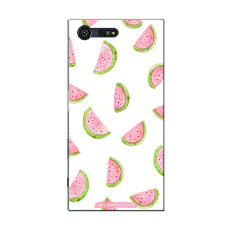 Custodia Sony Xperia X Compact Silicone Frutta Anguria, Cover Sony Xperia X Compact Piccola Verde