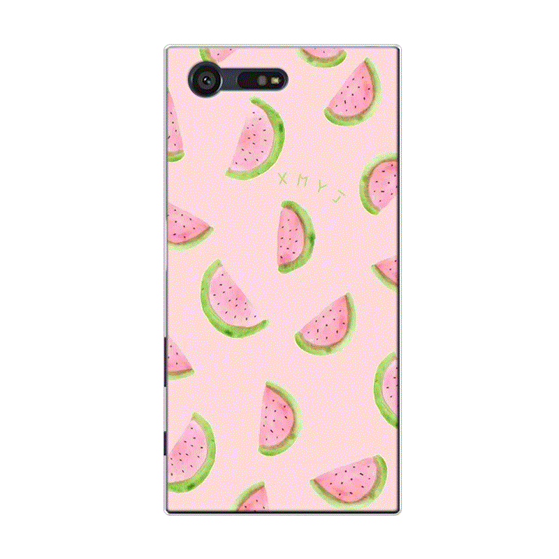 Custodia Sony Xperia X Compact Silicone Frutta Anguria, Cover Sony Xperia X Compact Piccola Verde