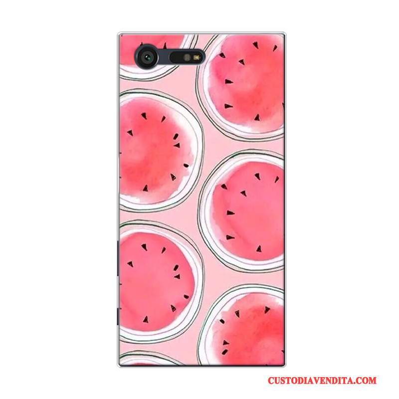 Custodia Sony Xperia X Compact Silicone Rosa Piccola, Cover Sony Xperia X Compact Frutta Tutto Incluso