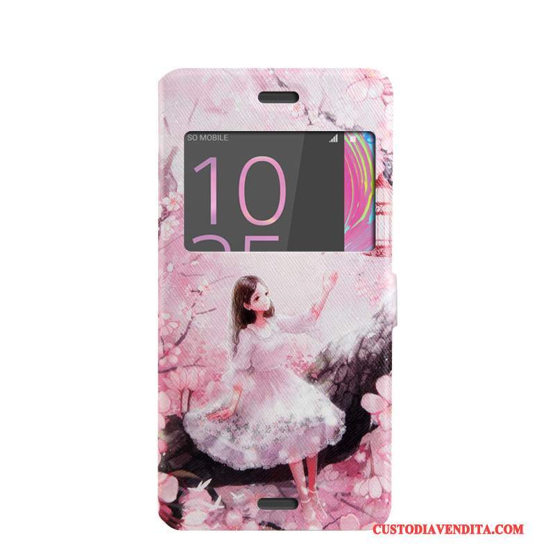 Custodia Sony Xperia X Performance Protezione Finestra Aperta Morbido, Cover Sony Xperia X Performance Colore Blu Tendenza