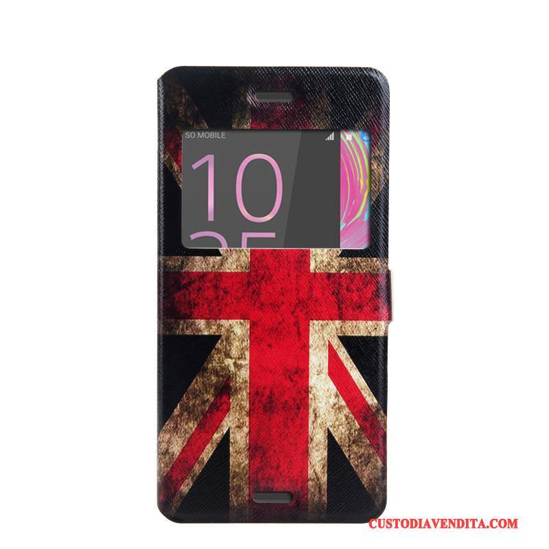 Custodia Sony Xperia X Performance Protezione Finestra Aperta Morbido, Cover Sony Xperia X Performance Colore Blu Tendenza