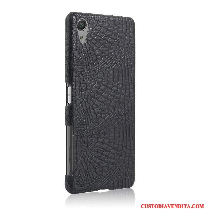 Custodia Sony Xperia X Performance Vintage Blu Modello Coccodrillo, Cover Sony Xperia X Performance Protezione Pertelefono