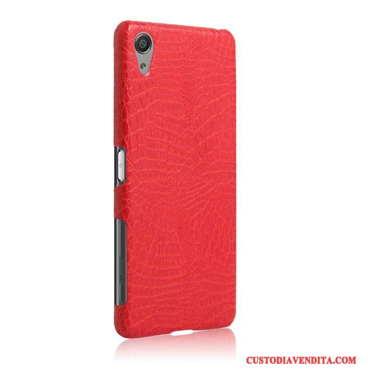 Custodia Sony Xperia X Performance Vintage Blu Modello Coccodrillo, Cover Sony Xperia X Performance Protezione Pertelefono