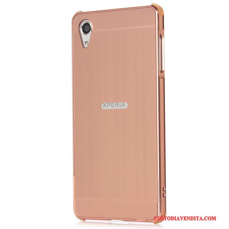 Custodia Sony Xperia X Protezione Telaio Anti-caduta, Cover Sony Xperia X Metallo Rosa