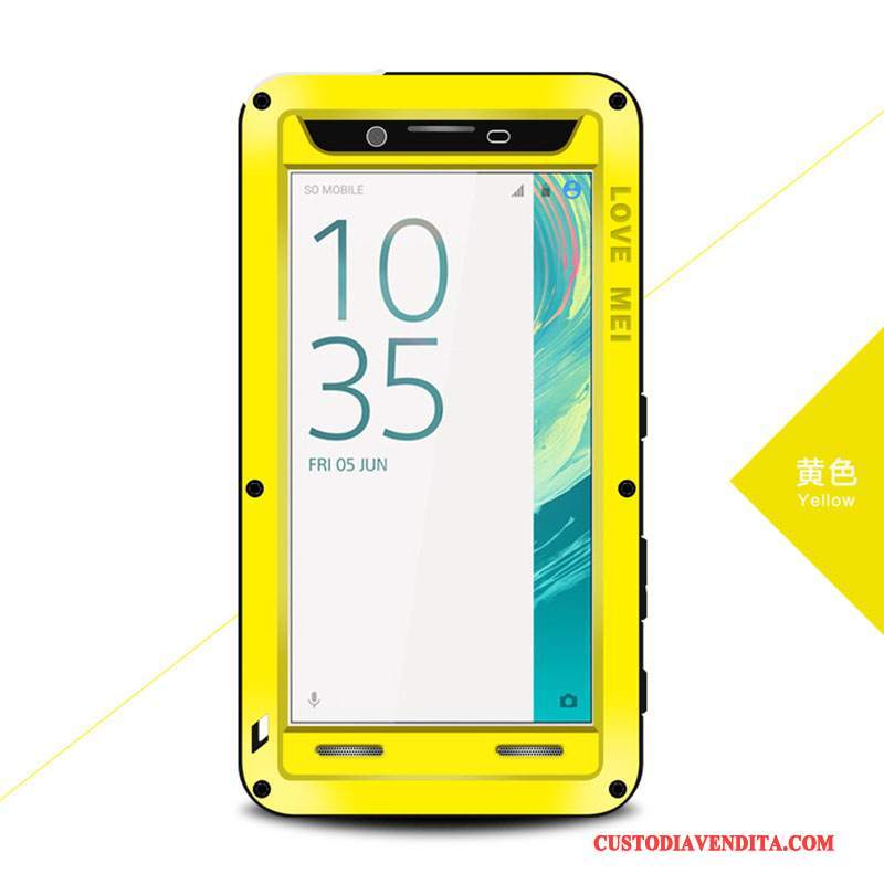 Custodia Sony Xperia X Protezione Tutto Incluso Anti-caduta, Cover Sony Xperia X Telefono Giallo