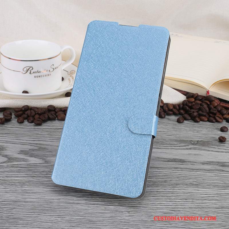 Custodia Sony Xperia Xa Pelle Oro Blu, Cover Sony Xperia Xa Telefono