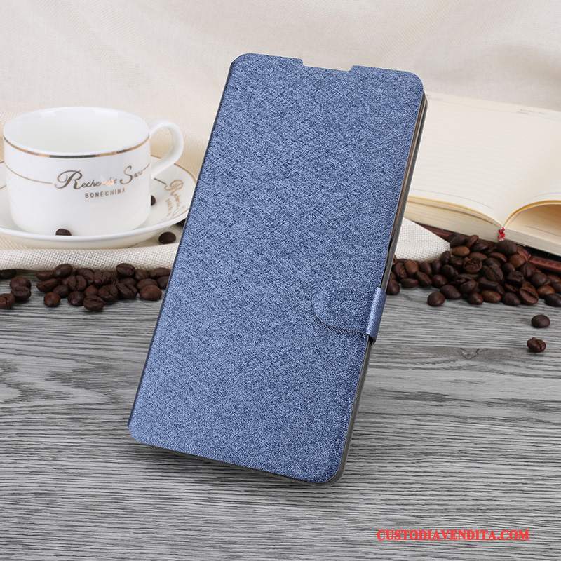 Custodia Sony Xperia Xa Pelle Oro Blu, Cover Sony Xperia Xa Telefono