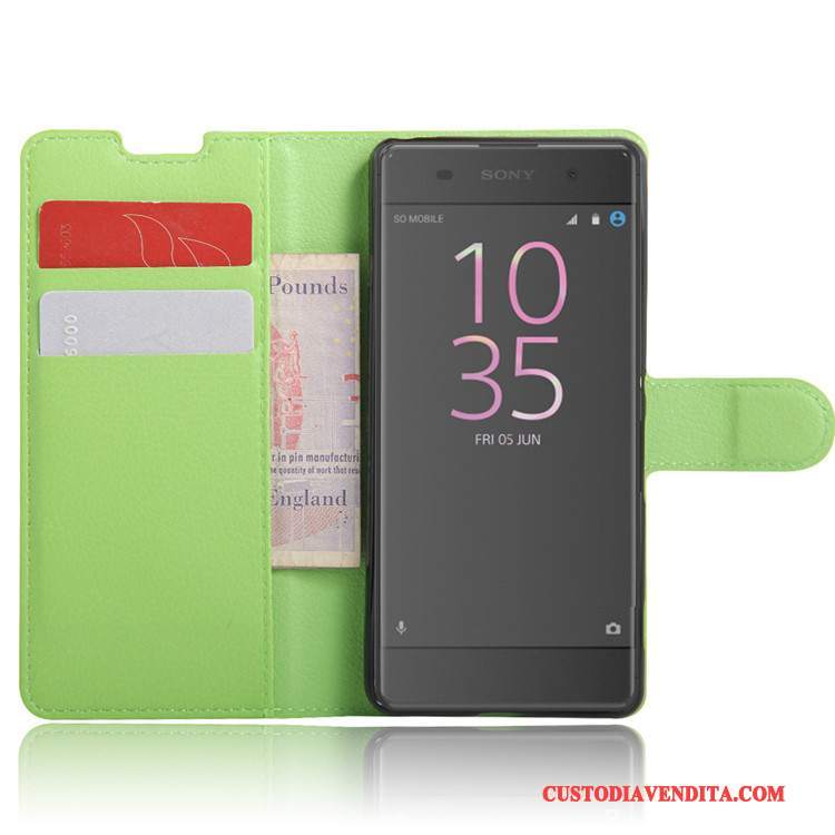 Custodia Sony Xperia Xa Pelle Telefono Rosso, Cover Sony Xperia Xa Portafoglio Carta