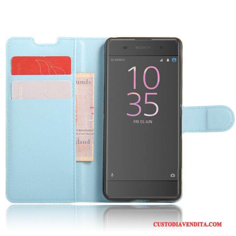 Custodia Sony Xperia Xa Pelle Telefono Rosso, Cover Sony Xperia Xa Portafoglio Carta