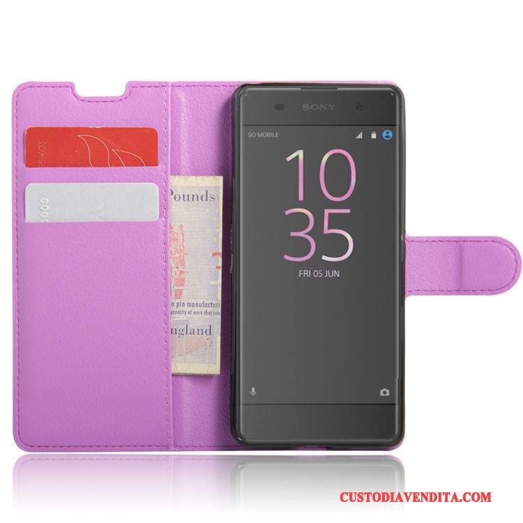 Custodia Sony Xperia Xa Pelle Telefono Rosso, Cover Sony Xperia Xa Portafoglio Carta