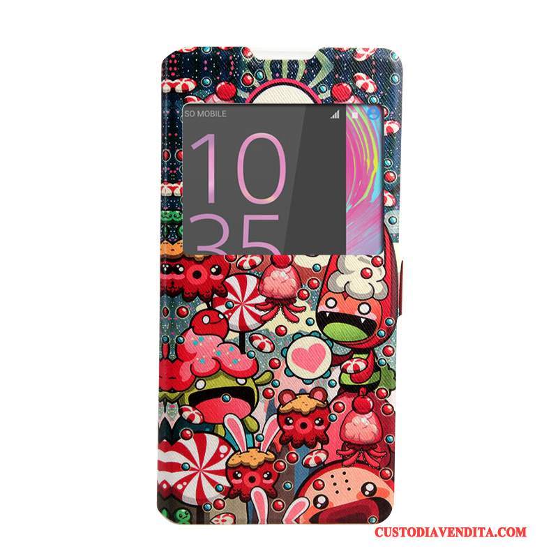 Custodia Sony Xperia Xa Ultra Pelle Finestre Rosa, Cover Sony Xperia Xa Ultra Colore