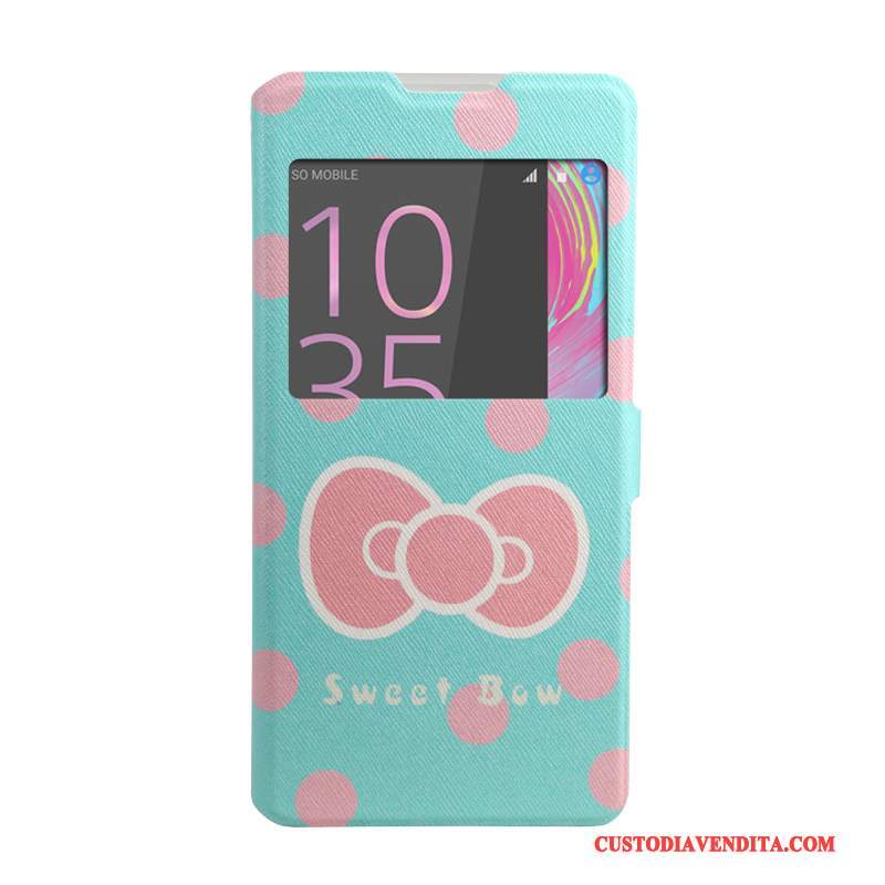 Custodia Sony Xperia Xa Ultra Pelle Finestre Rosa, Cover Sony Xperia Xa Ultra Colore