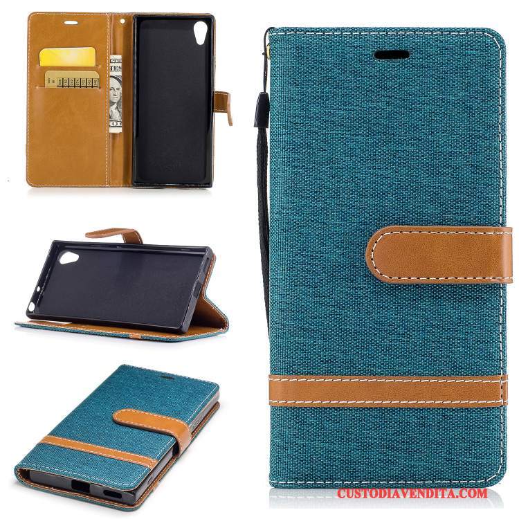 Custodia Sony Xperia Xa1 Folio Supporto Carta, Cover Sony Xperia Xa1 Silicone Porporatelefono