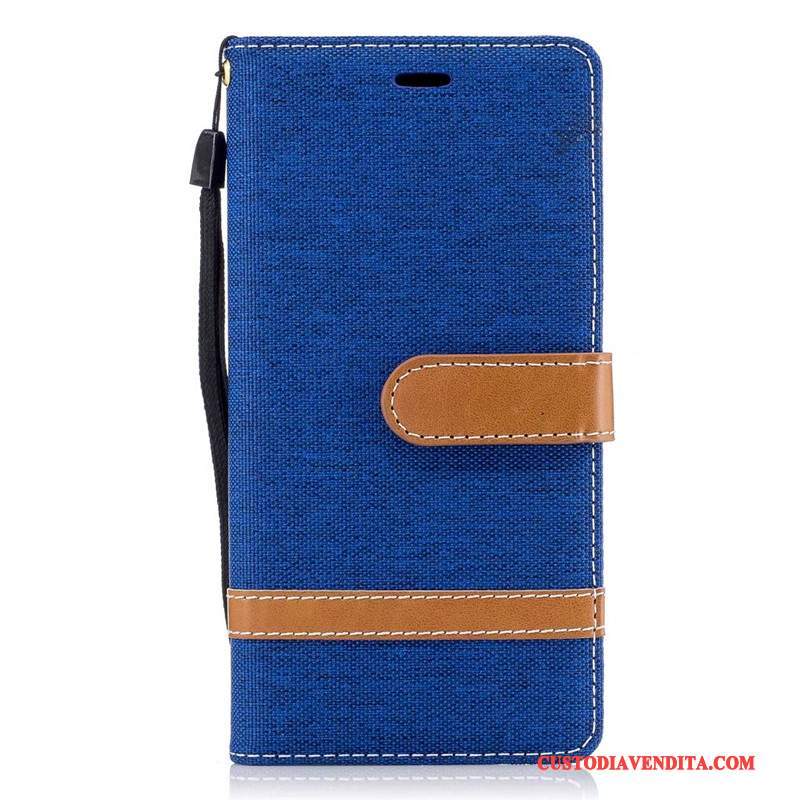 Custodia Sony Xperia Xa1 Pelle Porpora Denim, Cover Sony Xperia Xa1 Protezione