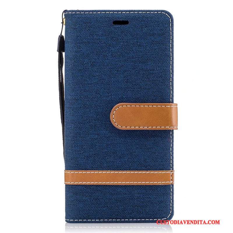 Custodia Sony Xperia Xa1 Pelle Porpora Denim, Cover Sony Xperia Xa1 Protezione