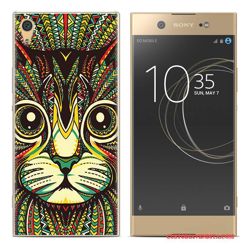 Custodia Sony Xperia Xa1 Plus Colore Morbido Rosso, Cover Sony Xperia Xa1 Plus Creativo Telefono