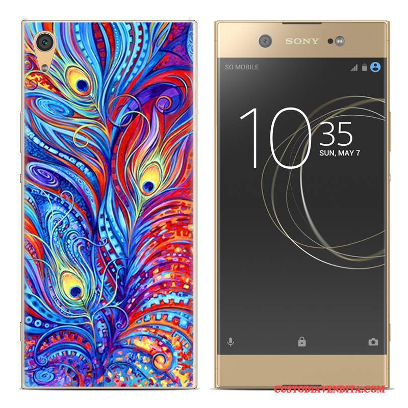 Custodia Sony Xperia Xa1 Plus Colore Morbido Rosso, Cover Sony Xperia Xa1 Plus Creativo Telefono