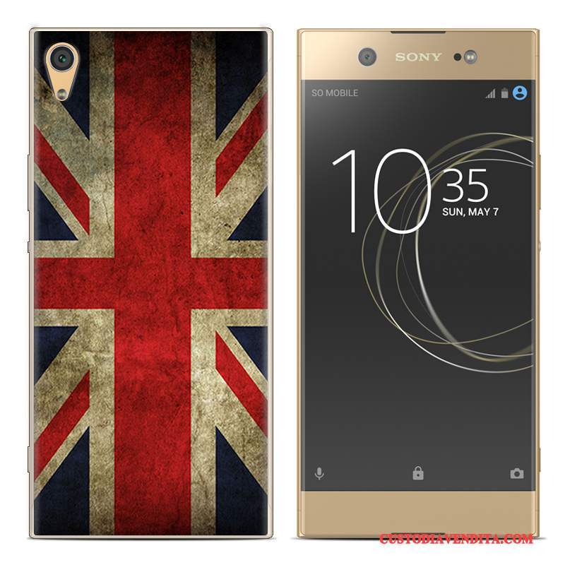 Custodia Sony Xperia Xa1 Plus Colore Morbido Rosso, Cover Sony Xperia Xa1 Plus Creativo Telefono