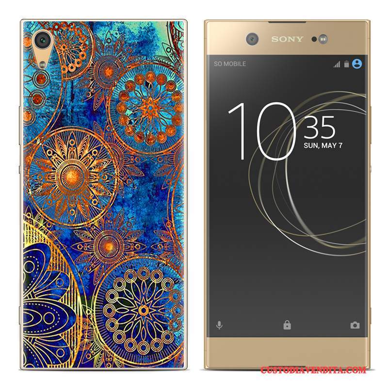 Custodia Sony Xperia Xa1 Plus Colore Morbido Rosso, Cover Sony Xperia Xa1 Plus Creativo Telefono