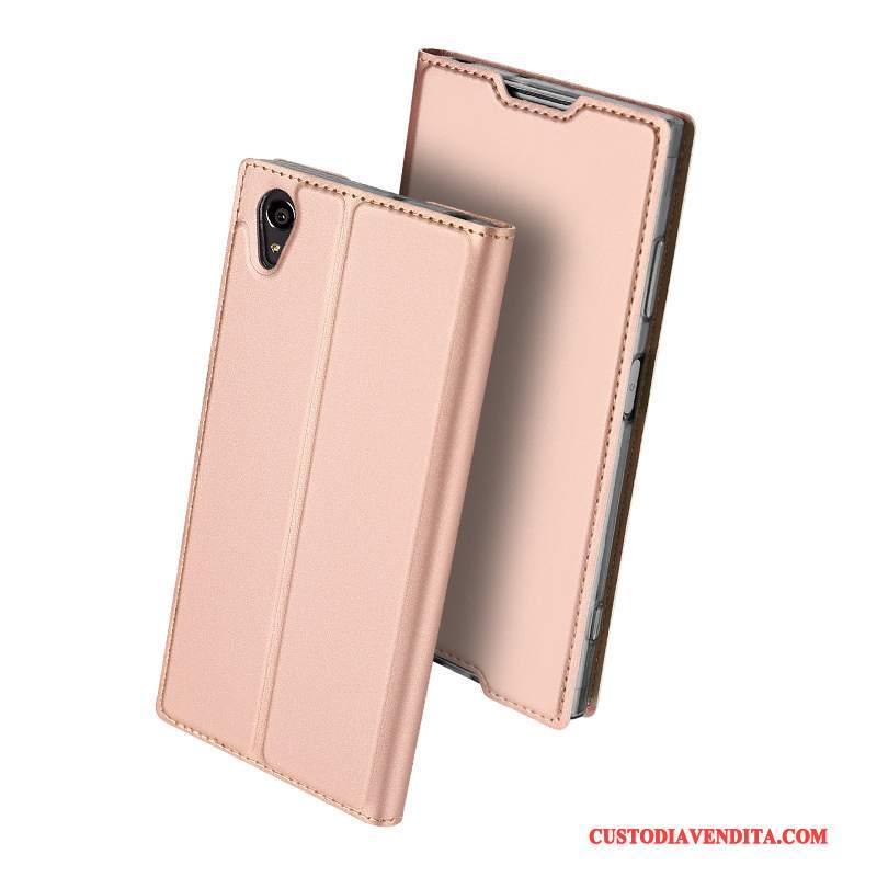 Custodia Sony Xperia Xa1 Plus Pelle Affari Carta, Cover Sony Xperia Xa1 Plus Protezione Sottili Rosa