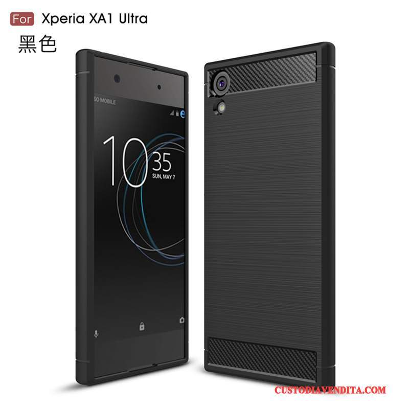 Custodia Sony Xperia Xa1 Ultra Silicone Nero Morbido, Cover Sony Xperia Xa1 Ultra Protezione Telefono Anti-caduta