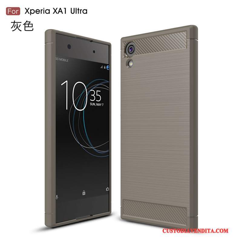 Custodia Sony Xperia Xa1 Ultra Silicone Nero Morbido, Cover Sony Xperia Xa1 Ultra Protezione Telefono Anti-caduta