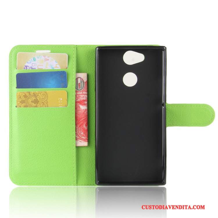 Custodia Sony Xperia Xa2 Portafoglio Rosa Carta, Cover Sony Xperia Xa2 Pelle