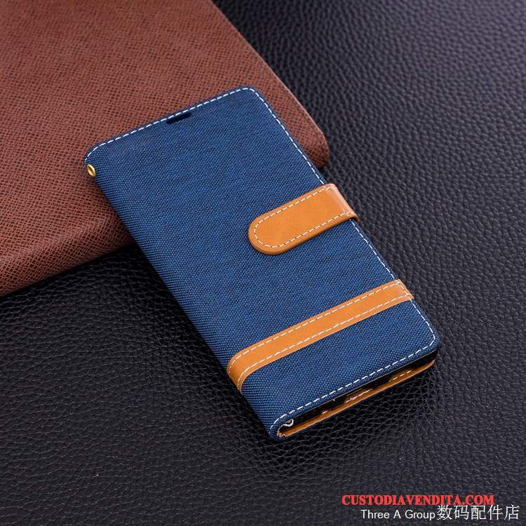 Custodia Sony Xperia Xa2 Protezione Tutto Incluso Supporto, Cover Sony Xperia Xa2 Pelle Blu Denim