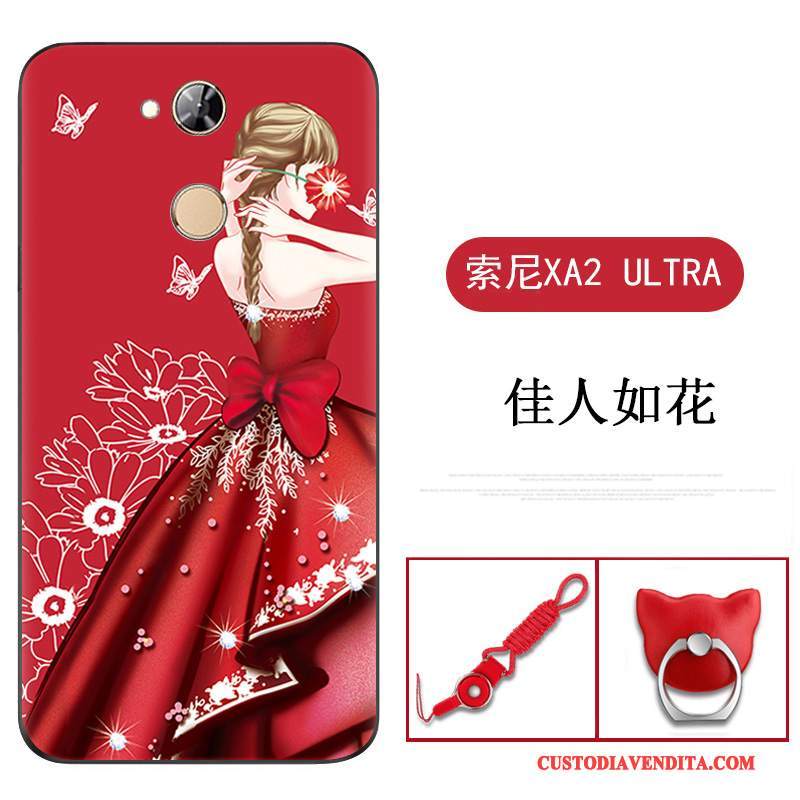 Custodia Sony Xperia Xa2 Ultra Silicone Telefono Morbido, Cover Sony Xperia Xa2 Ultra Protezione Rosso