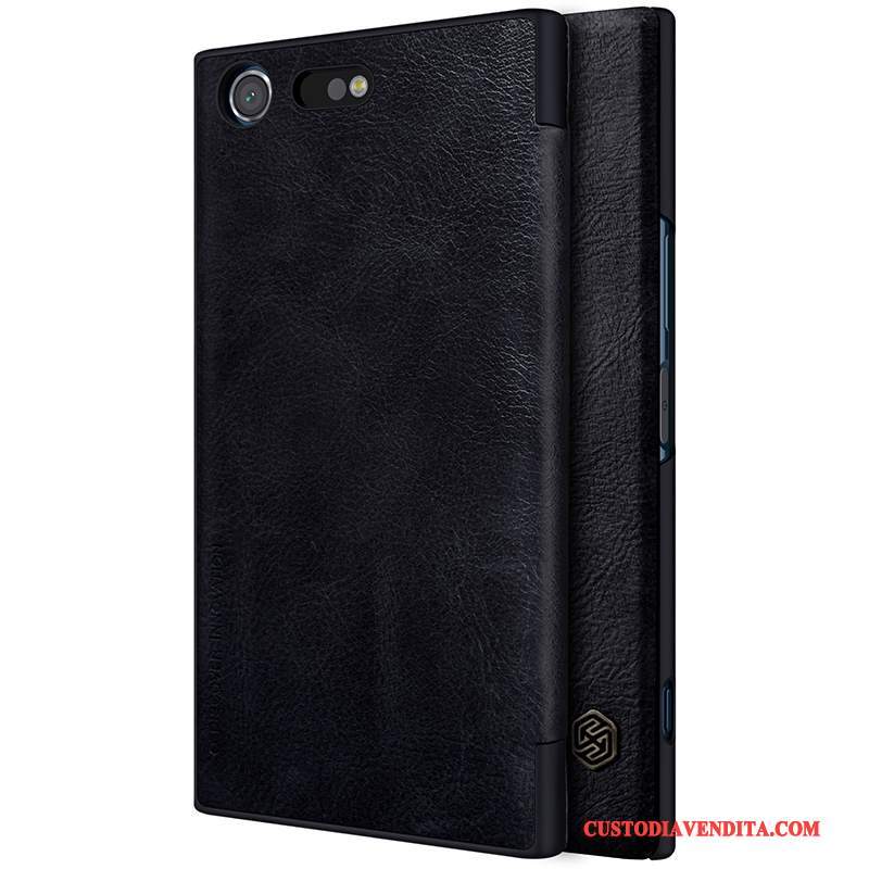 Custodia Sony Xperia Xz Folio Anti-caduta Oro, Cover Sony Xperia Xz Pelle Telefono Vino Rosso