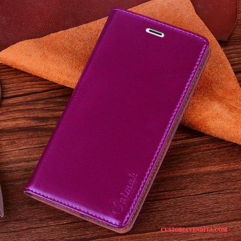 Custodia Sony Xperia Xz Folio Colore Profondo Porpora, Cover Sony Xperia Xz Pelle Anti-caduta