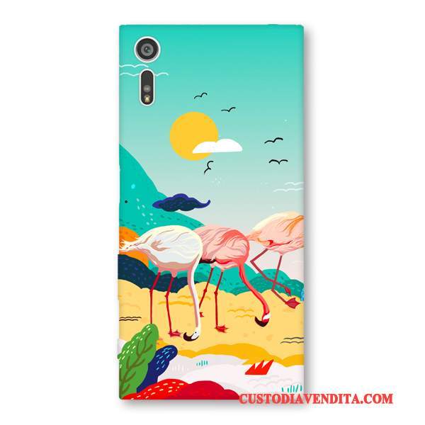 Custodia Sony Xperia Xz Goffratura Modello Difficile, Cover Sony Xperia Xz Telefono Blu