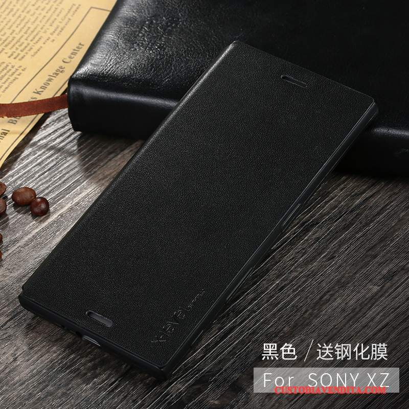 Custodia Sony Xperia Xz Pelle Morbido Blu, Cover Sony Xperia Xz Protezione Telefono Sottile