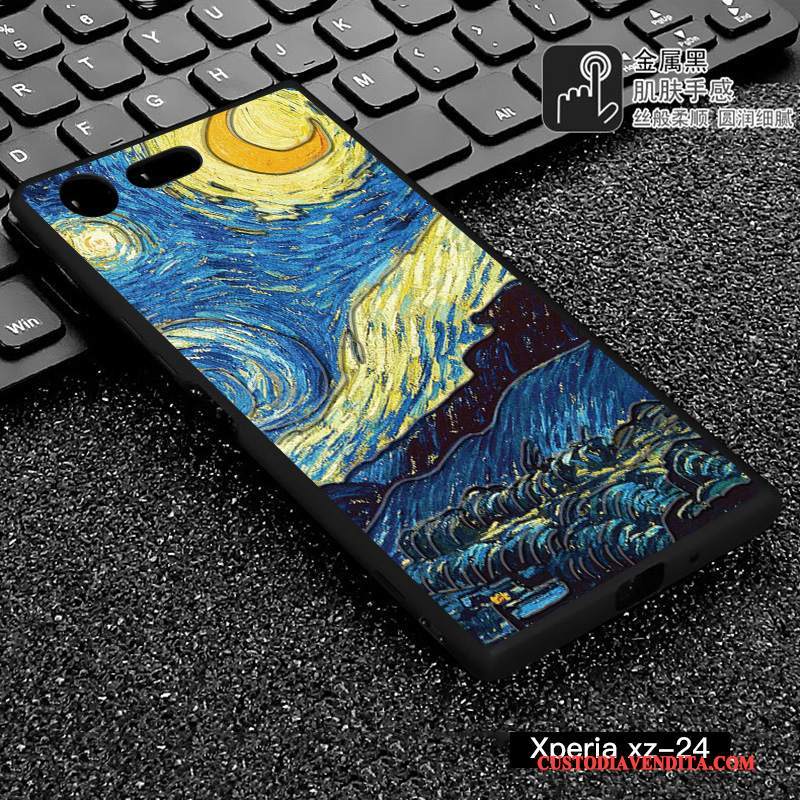 Custodia Sony Xperia Xz Premium Creativo Telefono Anti-caduta, Cover Sony Xperia Xz Premium Goffratura Tutto Incluso Giallo