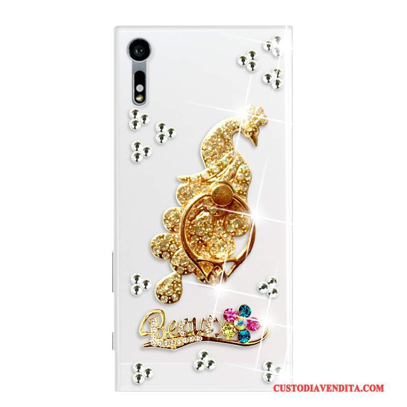 Custodia Sony Xperia Xz Strass Morbido Oro, Cover Sony Xperia Xz Tendenzatelefono