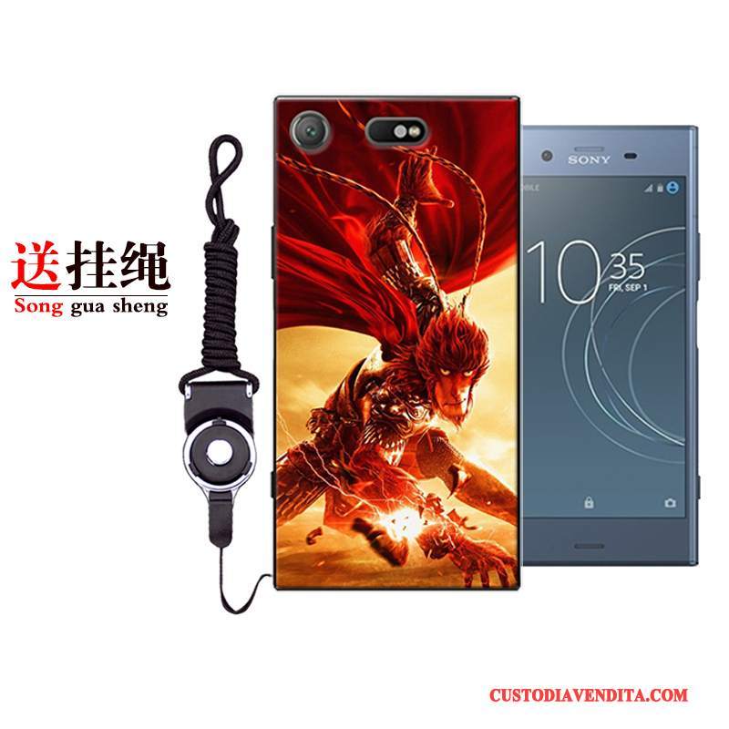 Custodia Sony Xperia Xz1 Compact Cartone Animato Chiaro Anti-caduta, Cover Sony Xperia Xz1 Compact Silicone Rosso Grigio