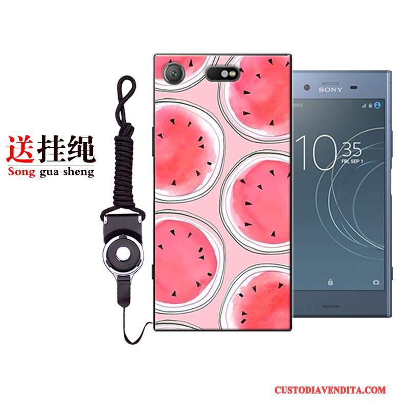 Custodia Sony Xperia Xz1 Compact Cartone Animato Chiaro Anti-caduta, Cover Sony Xperia Xz1 Compact Silicone Rosso Grigio