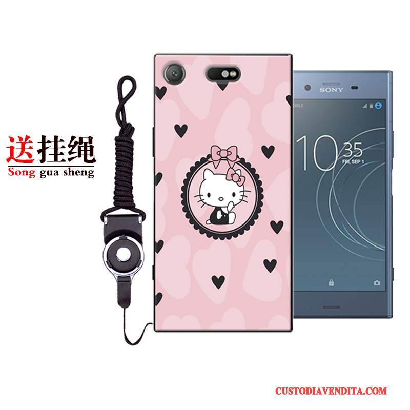 Custodia Sony Xperia Xz1 Compact Cartone Animato Chiaro Anti-caduta, Cover Sony Xperia Xz1 Compact Silicone Rosso Grigio