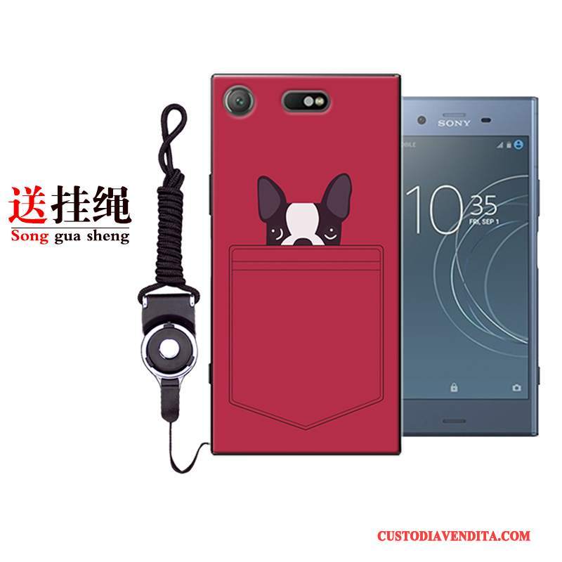 Custodia Sony Xperia Xz1 Compact Cartone Animato Chiaro Anti-caduta, Cover Sony Xperia Xz1 Compact Silicone Rosso Grigio