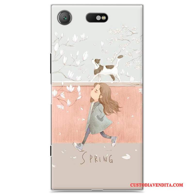 Custodia Sony Xperia Xz1 Compact Cartone Animato Difficile Anti-caduta, Cover Sony Xperia Xz1 Compact Telefono Rosa