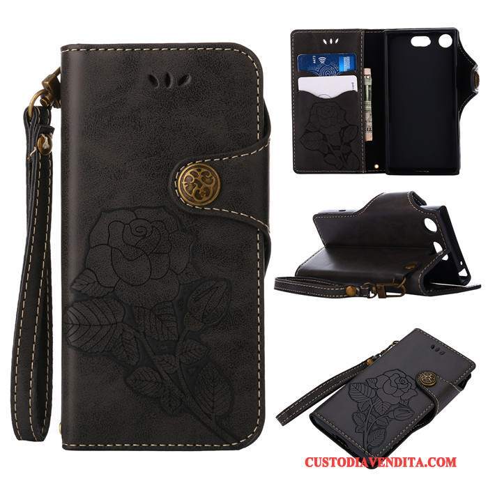 Custodia Sony Xperia Xz1 Compact Folio Verdetelefono, Cover Sony Xperia Xz1 Compact Silicone