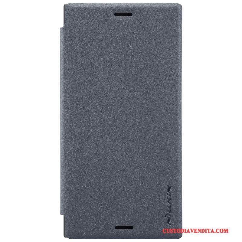 Custodia Sony Xperia Xz1 Compact Pelle Telefono Colore Profondo, Cover Sony Xperia Xz1 Compact Protezione Grigio Oro