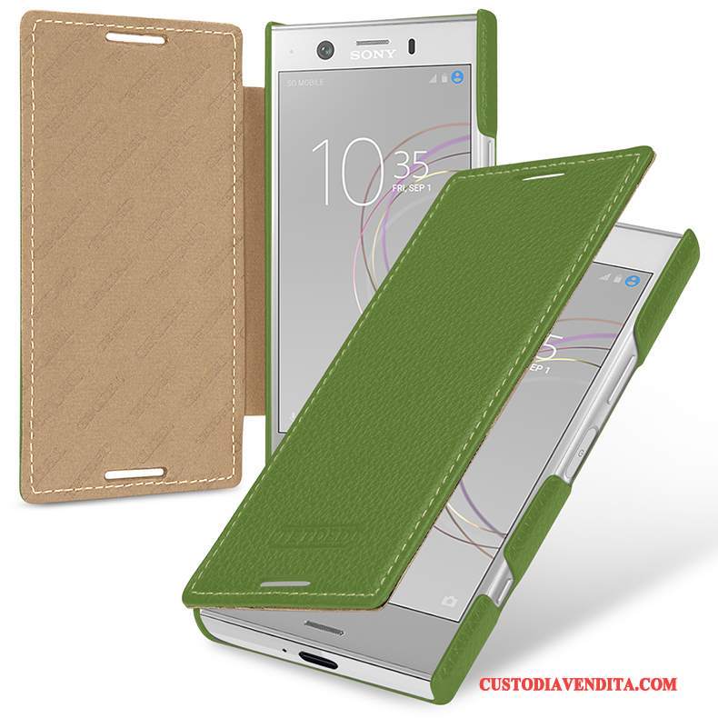 Custodia Sony Xperia Xz1 Compact Protezione Verde Colore Profondo, Cover Sony Xperia Xz1 Compact Pelle Anti-cadutatelefono