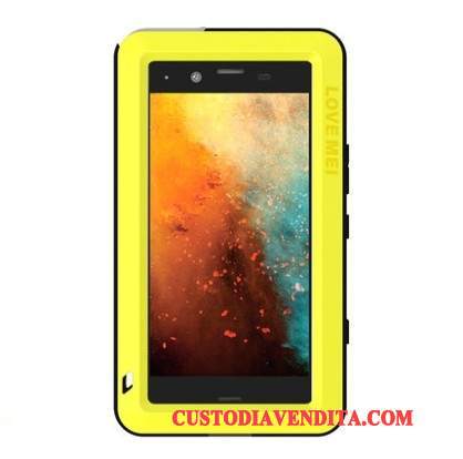 Custodia Sony Xperia Xz1 Compact Silicone Giallo Anti-caduta, Cover Sony Xperia Xz1 Compact Protezione Telefono Tre Difese