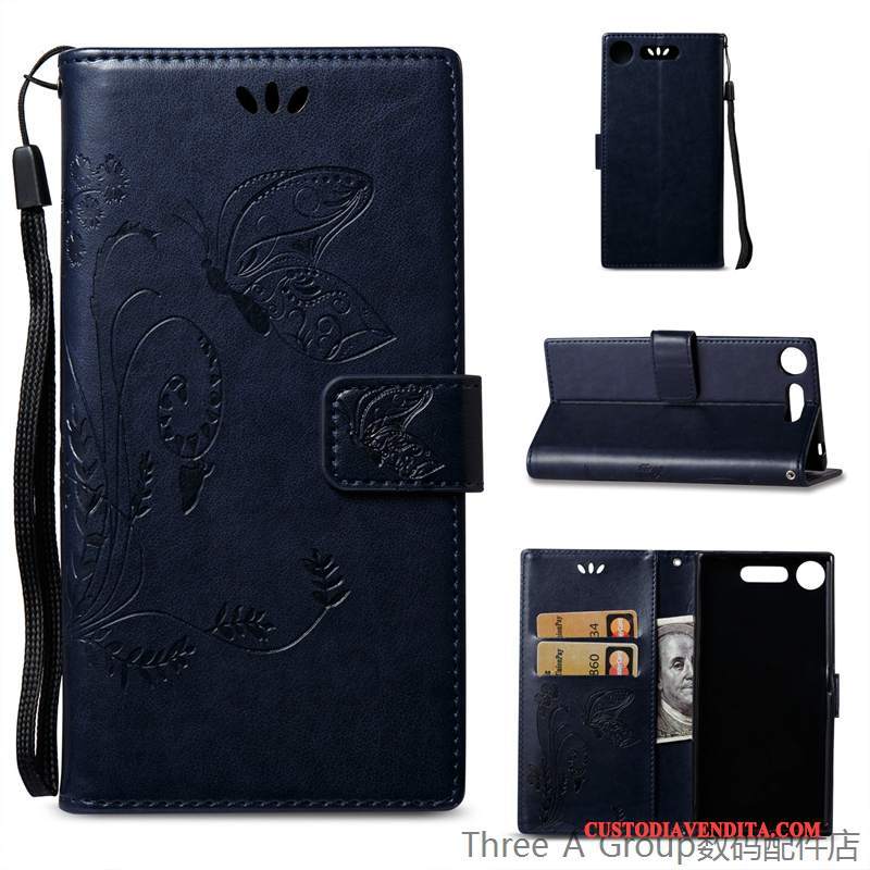 Custodia Sony Xperia Xz1 Folio Anti-caduta Bianco, Cover Sony Xperia Xz1 Pelle Carta